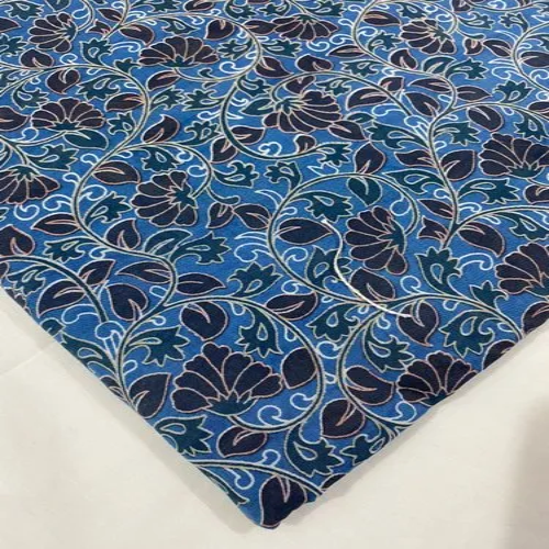 Multi color hand block bagru print fabric