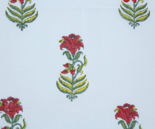 Floral Buta Hand Block Print Ethnic Cotton Fabric