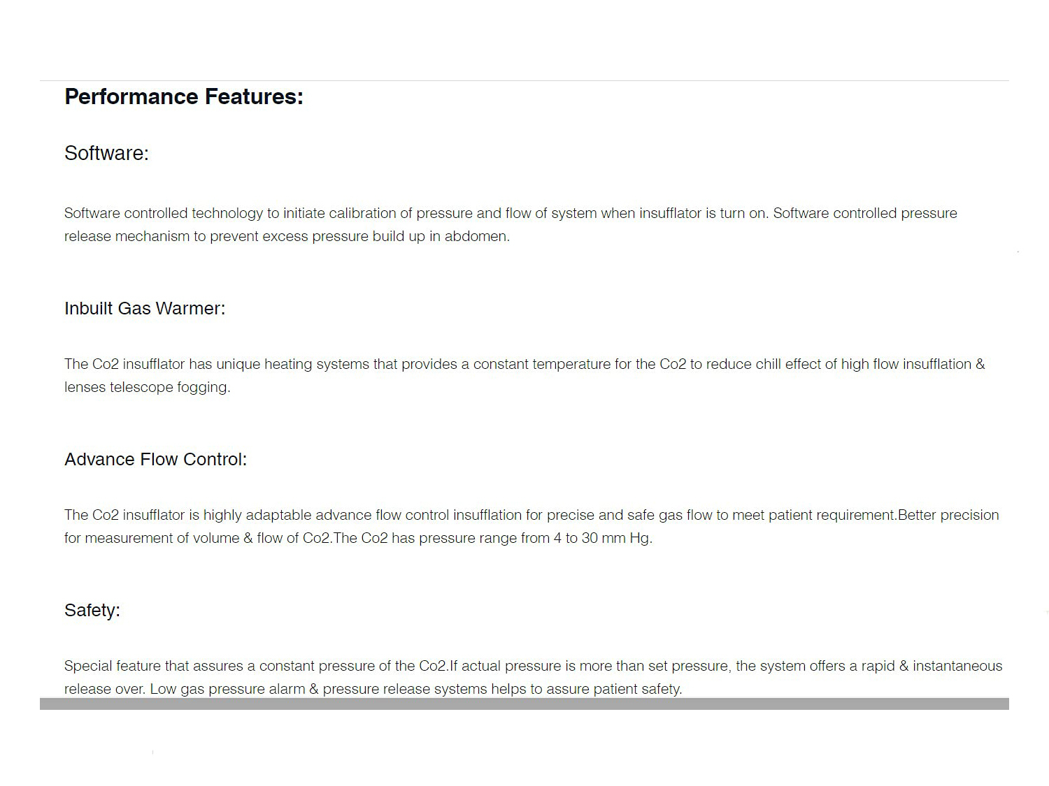 Laparoscopic Co2 Insufflator 30 Litres High Flow