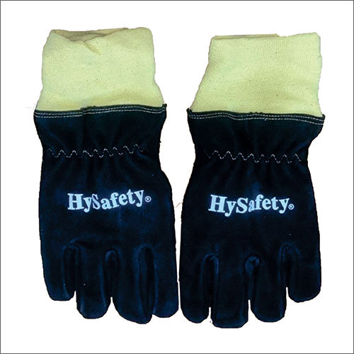 Black Leather Palm Hand Gloves