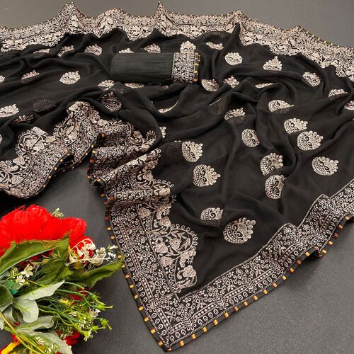 Liza Black Georgette Saree