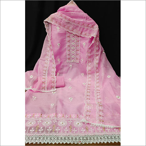 Unstitched Pink Salwar Kameez Material