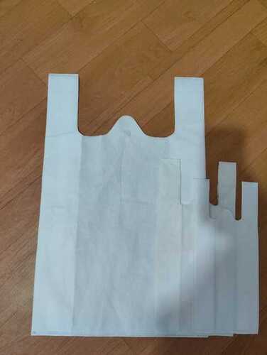 W Cut Non Woven Shopping Bag - 9x12 Inches, White, 18 GSM | Vest Handle, Durable Non Woven Fabric