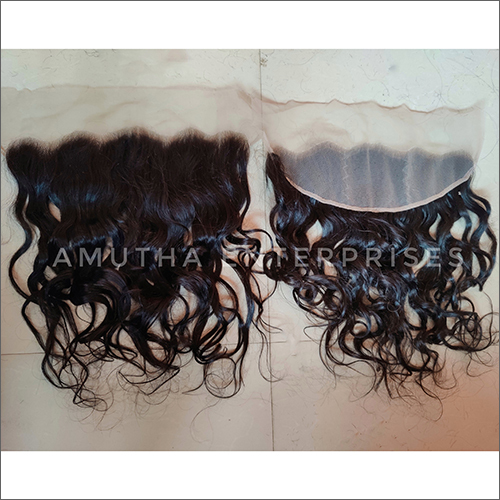 Frontal Wavy Hair Closure - 100% Remy Human Hair, 12 Inch Length, Black Color, Soft and Tangle-Free, Durable for Multiple Styles