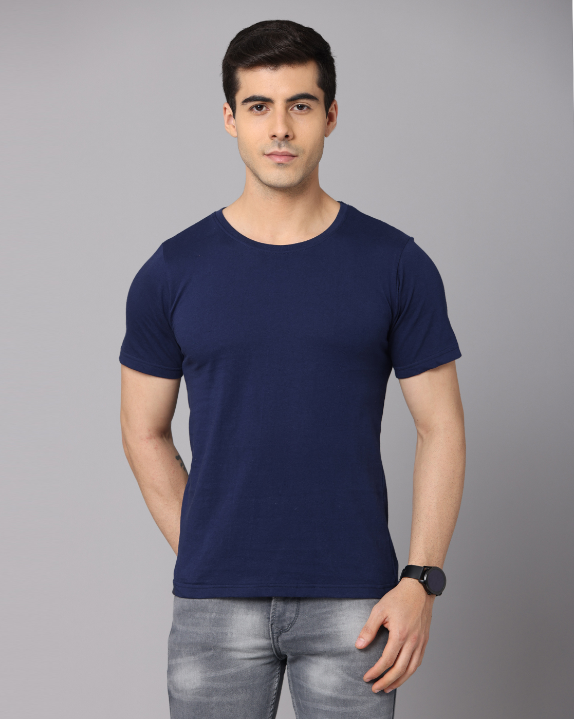 CREPOEN Cotton Round Neck T-Shirts