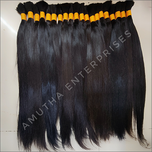 Bulk Straight Human Hair - 14-16 Inch Remy Quality, Black Color | Perfect for Custom Wig Making and Versatile Hair Extensions
