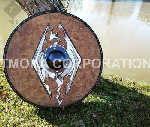 Medieval Shield / Round Shield / Greek Shield / Decorative Shield / Wooden Shield / Armor Shield / Handmade Shield / Decorative Shield MS0334