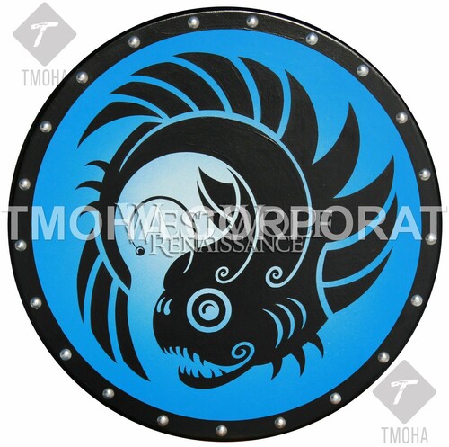 Medieval Shield / Round Shield / Greek Shield / Decorative Shield / Wooden Shield / Armor Shield / Handmade Shield / Decorative Shield MS0343
