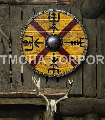Medieval Shield / Round Shield / Greek Shield / Decorative Shield / Wooden Shield / Armor Shield / Handmade Shield / Decorative Shield MS0345
