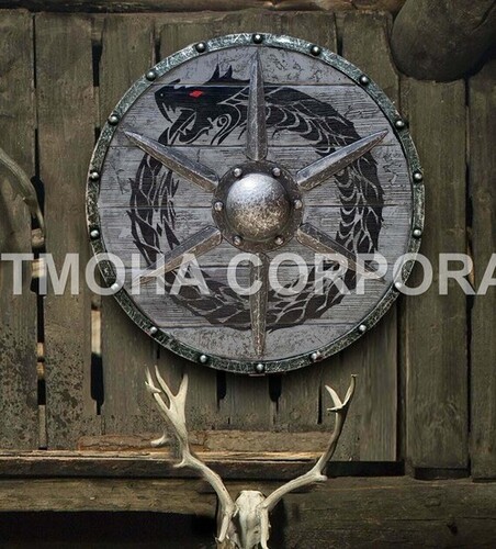 Medieval Shield / Round Shield / Greek Shield / Decorative Shield / Wooden Shield / Armor Shield / Handmade Shield / Decorative Shield MS0351