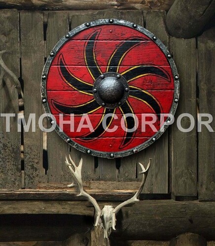 Medieval Shield / Round Shield / Greek Shield / Decorative Shield / Wooden Shield / Armor Shield / Handmade Shield / Decorative Shield MS0353