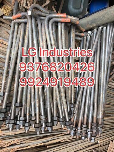 L Type Foundation Bolts - Steel, Diameter M12 to M64, Customizable Length | Durable Build, Easy Installation, High Strength, Secure Fixing, Wide Range