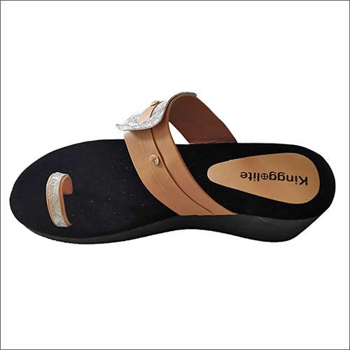 Ladies Black Sandals - Rubber Material, Various Sizes Available, Available in Various Colors | Medium Platform Heel, Slip-On Style, Suitable for All Seasons