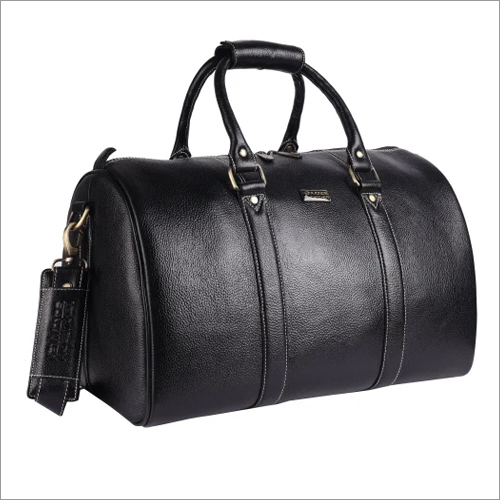 DF801-A18-BLK Genuine Leather Duffle Bag