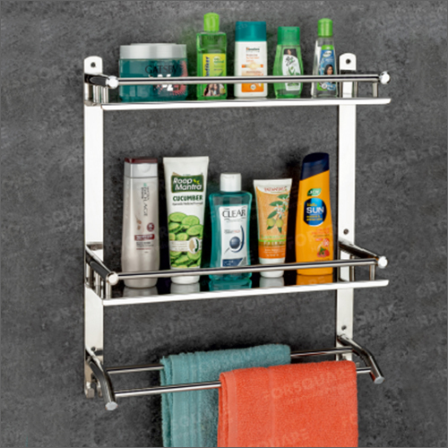 Bathroom Shelves Stainless Steel Round Double Wall Shelf at Best Price ...