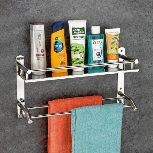 Wall Mounted Stainless Steel Round Single Shelf - 12"x5"x15" | Durable Design, Customized Options for Bathroom Use