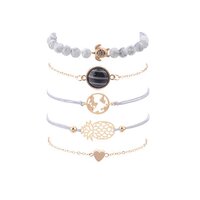 Combo of 5 Multi Designs Copper Charm Bracelet