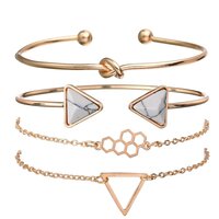 Vembley Lavish Gold Plated Multi Design Crystal Combo of 4 Bracelet for Women and Girls