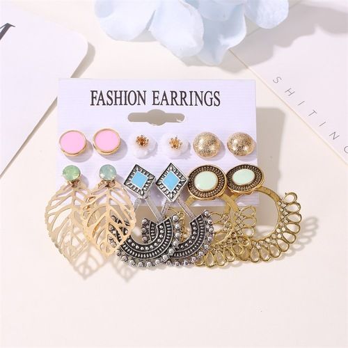 Stunning Fashion Stud And Hanging Earrings 6 Pair Combo Size: Onesize