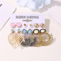 Stunning Fashion Stud And Hanging Earrings 6 Pair Combo - Alloy, One Size, Crystal Stones | Ideal For Parties, Weddings, Daily Wear, Perfect Gift For Women