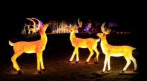 Glowing Deer Family Statue