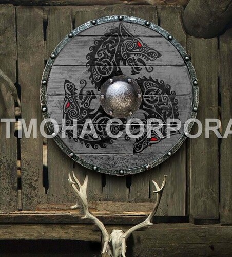 Medieval Shield / Round Shield / Greek Shield / Decorative Shield / Wooden Shield / Armor Shield / Handmade Shield / Decorative Shield MS0370