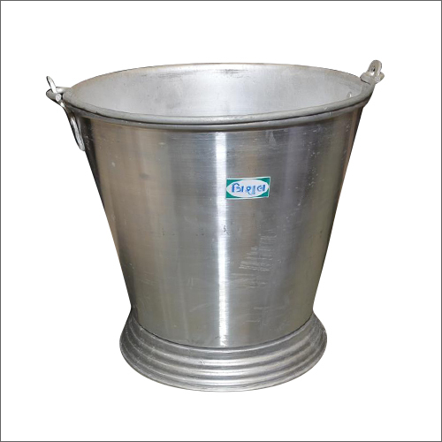 Aluminium Handle Bucket - Aluminium, Various Sizes Available, Grey Color, Polished Exterior Coating | Galvanized Steel Wire Handles for Easy Transport