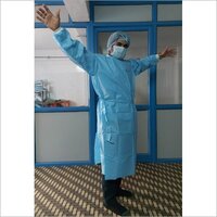 SMS Surgeon Gown - Non Woven Fabric, 135cm Length x 80cm Width, Blue Color | Disposable, Waterproof, Soft & Non-Irritant Design