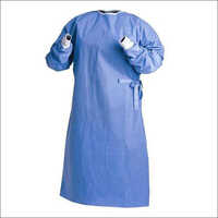Fine Wear Non Woven Plain Gown - Non Woven Material Available in Multiple Sizes Blue Color | Waterproof Disposable Sterilized Gown with Cuff