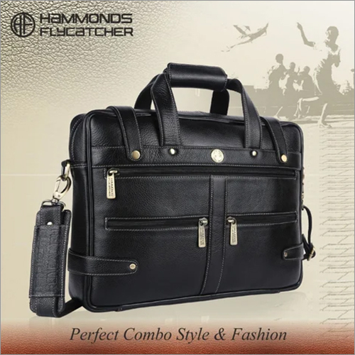 LB110BLK Brown Leather Office Messenger Bag