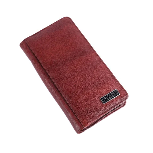 Leather Passport Holder - Solid Brown, Zipper Closure | Compact Design with Multiple Compartments