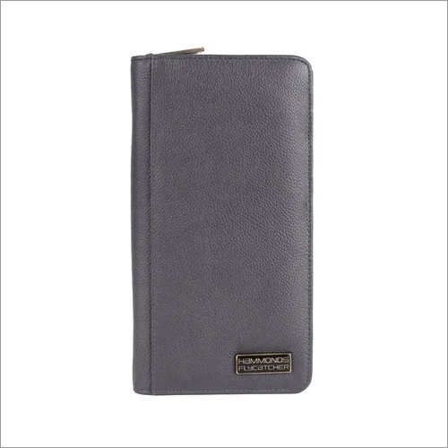 PH601-GRY Leather Passport Holder - Leather Material, Solid Pattern, Grey Color, Zipper Closure | Ideal for Safely Keeping Your Passport