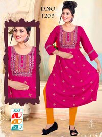 NYRA CUT KURTIS WITH EMBROIDERY WORK