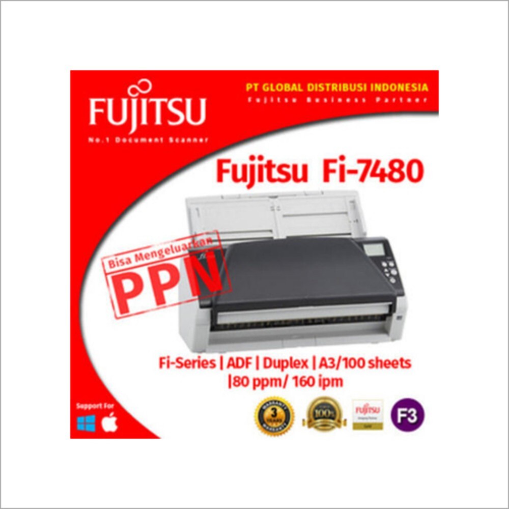 Fujitsu Fi 7480 Scanner Automatic Document Feeder - Size: Different Available