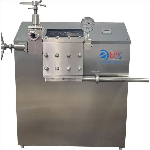 Silver Stainless Steel Milk High Pressure Homogenizer Machine