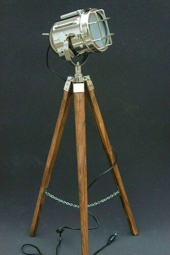 Hollywood Nautical Antique Rusty Vintage Spotlight Tripod Floor Lamp Theater Home Decorative Tripod Search light lamp Home and Office Decor TSP0002