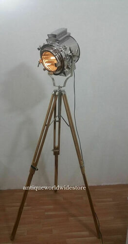 Hollywood Nautical Antique Rusty Vintage Spotlight Tripod Floor Lamp Theater Home Decorative Tripod Search light lamp Home and Office Decor TSP0004