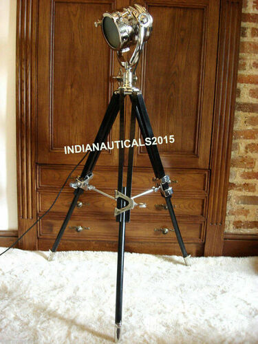 Hollywood Nautical Antique Rusty Vintage Spotlight Tripod Floor Lamp Theater Home Decorative Tripod Search light lamp Home and Office Decor TSP0006