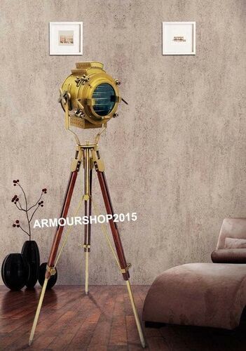 Hollywood Nautical Antique Rusty Vintage Spotlight Tripod Floor Lamp Theater Home Decorative Tripod Search light lamp Home and Office Decor TSP0007