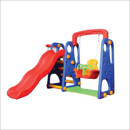 Outdoor Playground Plastic Toddler Swing With Slide