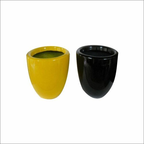 Yellow-Black Home Fiberglass Planter