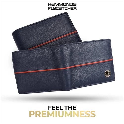 Hammonds Flycatcher RFID Protected Wallet - Leather, 11.7 x 9.4 x 1.5 cm, Navy Blue | Advanced RFID Secure Technology, Flap Closure, Folded Design
