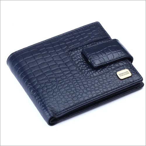 Mens Hammonds Flycatcher Blue Wallet - Leather, 11 x 2 x 9 cm | Navy Blue, Flap Closure, Folded Design