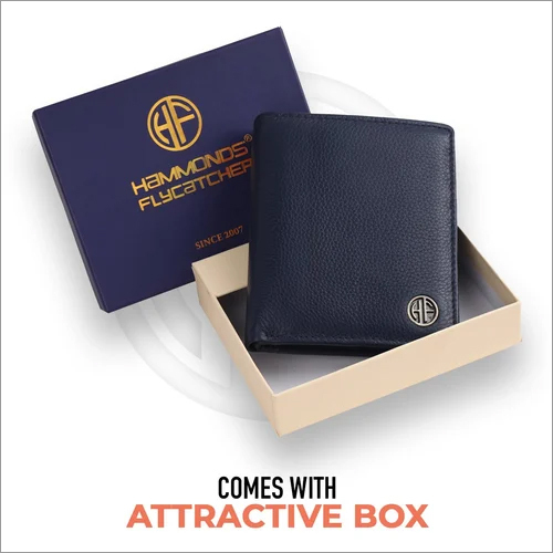 Hammonds Flycatcher Wallet - Leather, 9 x 2 x 11 cm | Navy Blue, Flap Closure, Folded Design