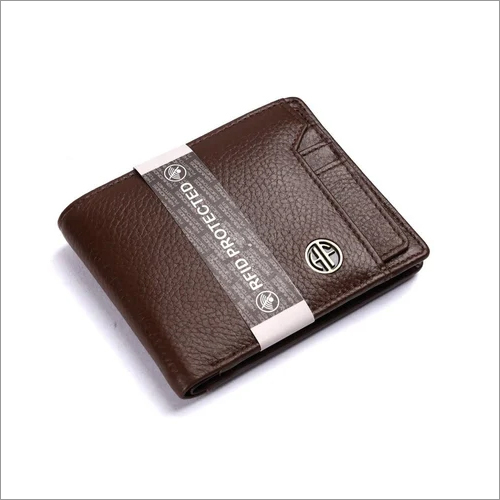 HF577-MH Mens Leather Wallet - Leather, Folded Design, Brown Color | Flap Closure for Secure Storage