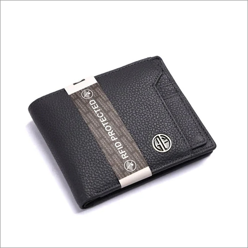 HF577-GRY Mens Leather Wallet - Leather Material, Folded Design, Blue Color | Flap Closure for Easy Access