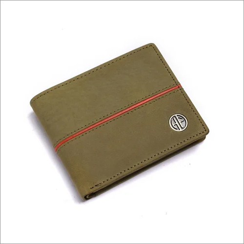 HF579 Mens Leather Wallet - Leather, Folded Design, Green Color | Flap Closure for Enhanced Security and Style