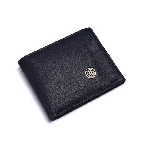 HF578BNL Mens Leather Wallet - Leather, Folded, Navy Blue | Flap Closure for Secure Storage and Stylish Organization