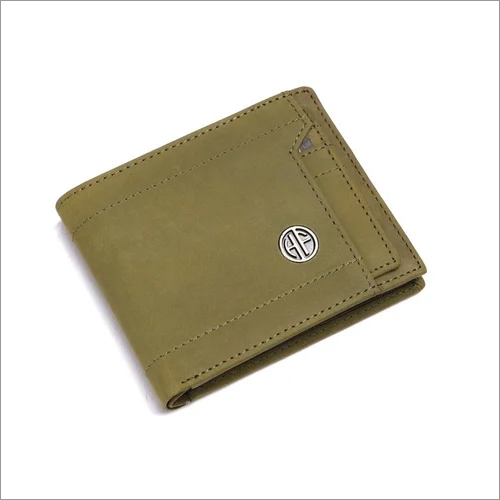 HF578 Mens Leather Wallet - Leather, Folded, Green | Flap Closure for Secure Storage and Stylish Design