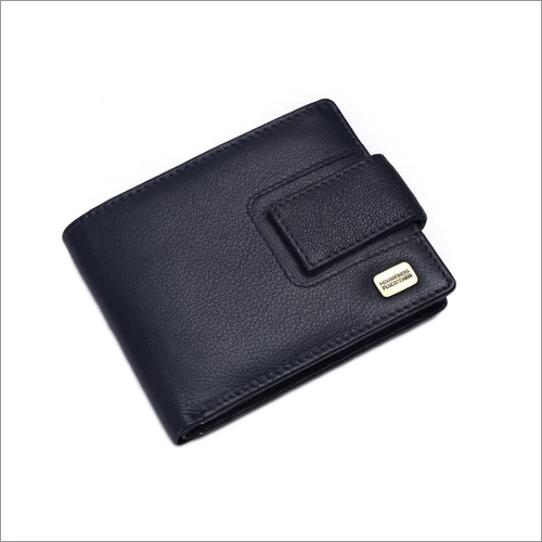 HF580BNL Men Leather Wallet - Leather, Folded Design, Blue Color | Flap Closure for Effortless Access and Compact Style